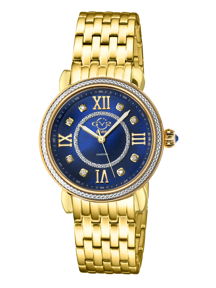 Marsala GV2 Women's Diamond Swiss Quartz Watch, White MOP dial, 8 Diamonds, SS B