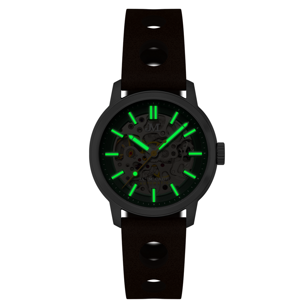 James McCabe Rally Automatic Green / Leather | Green Dial