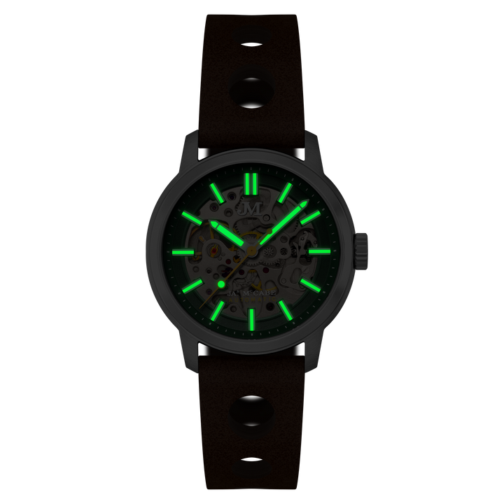 James McCabe Rally Automatic Green / Leather | Green Dial