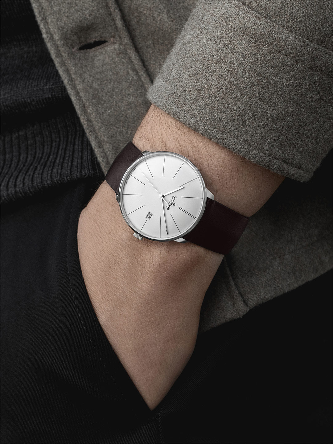 Meister Fein Automatic Silver Dial / Brown Leather Strap Silver Dial