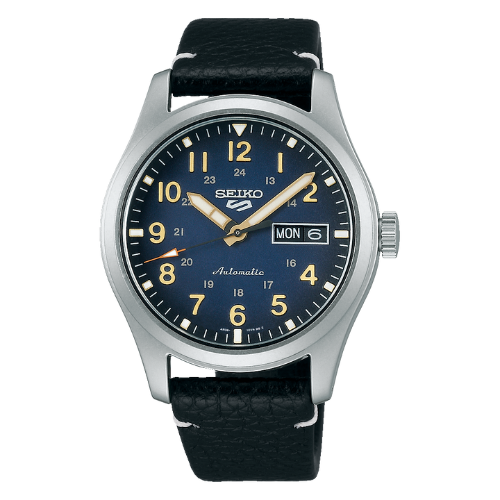 5 Sports Field Series Blue Dial Black Leather Strap 39.4mm Blue Dial