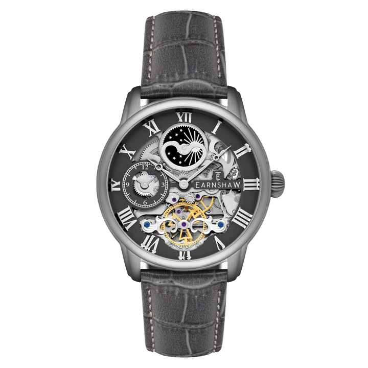 Longitude Automatic Skeleton Gray / Gray Leather | Gray Dial