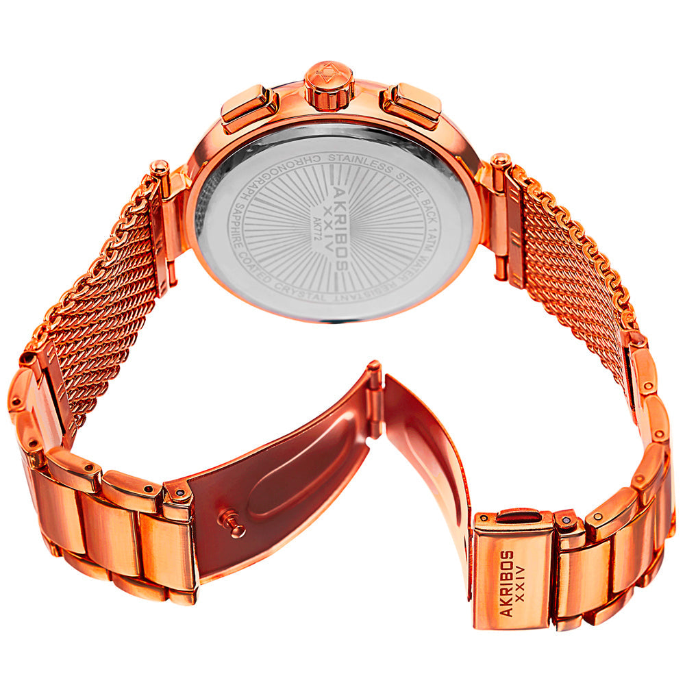 AK772RGBU-Casual Rose Gold/Stainless Steel | Blue Dial
