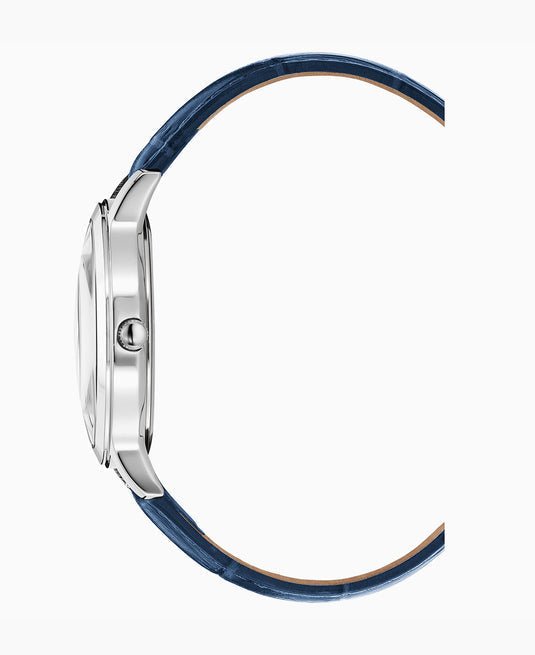 Genesis Blue Leather Strap / White Dial