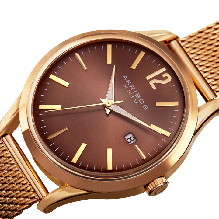 Casual-AK920YGBR Gold/Stainless Steel | Brown Dial