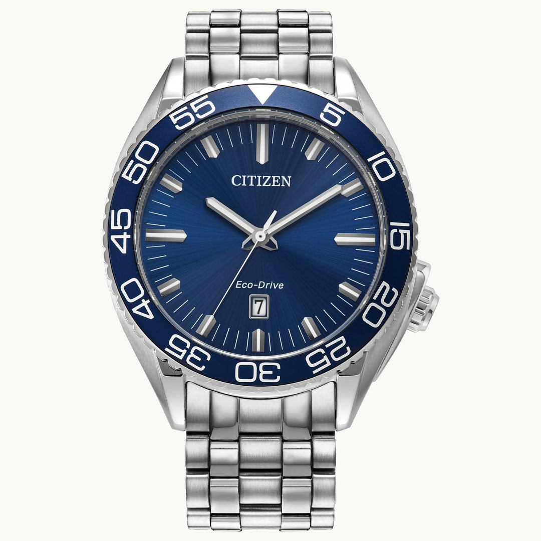 Carson 42mm / Blue / Silver | Blue Dial