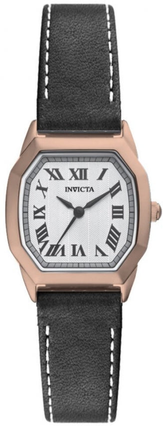 Wildflower Lady Silver-Tone Dial / Black Leather Strap Silver-tone Dial