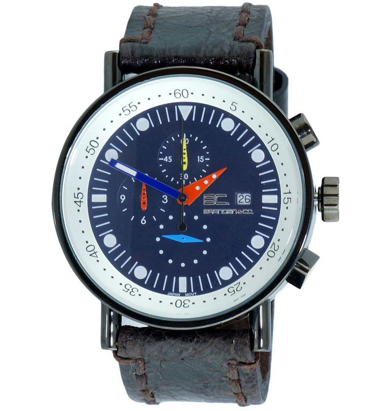 BC COLLECTION IP Black/ Blue-Brown | Blue Dial Dial