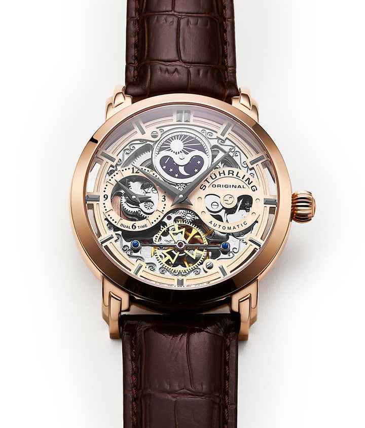 Legacy Rose Gold Dial/ Brown Leather Black