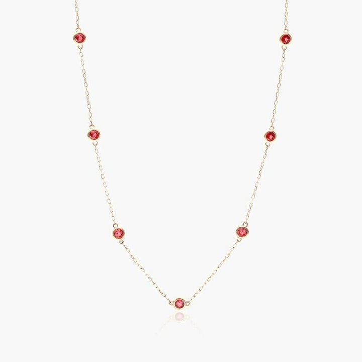 Garnet Station Necklace