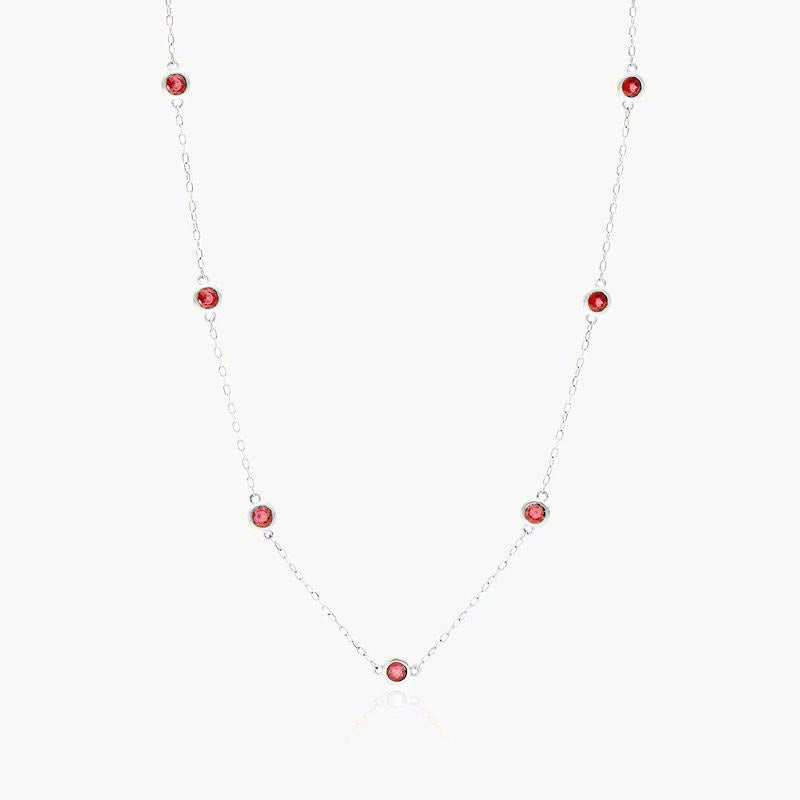 Garnet Station Necklace