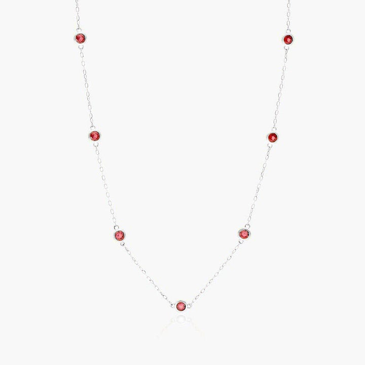 Garnet Station Necklace