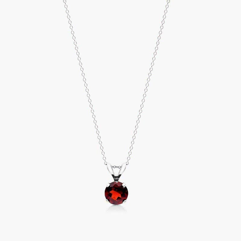 Garnet Solitaire Necklace