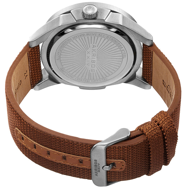 AK779SSBR-Casual Brown/CANVAS with Leather Backing | Black Dial