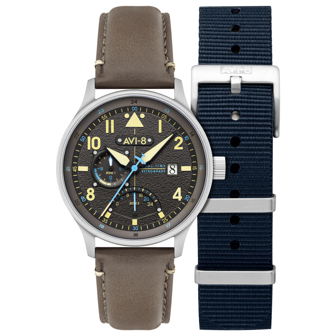 Mckellar Dual Time Grey / Leather | Grey Dial