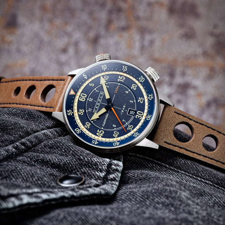 Rally Timer Automatic Blue / Leather | Blue Dial