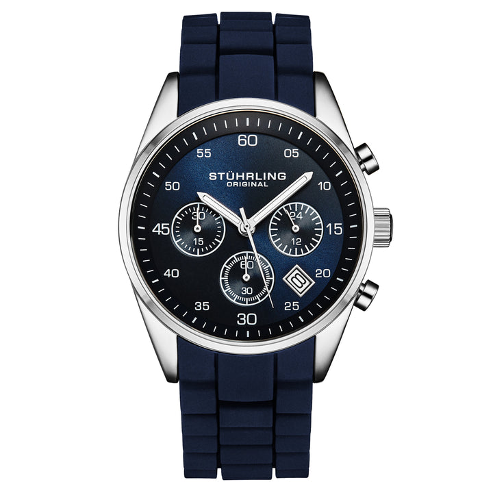 Tempo Chronograph 42mm Blue/Rubber | Blue Dial