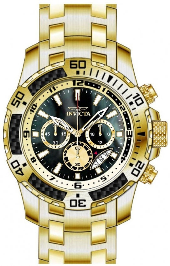 Pro Diver Scuba Men Black Abalone Dial / Gold-Tone Stainless Steel Bracelet Blac