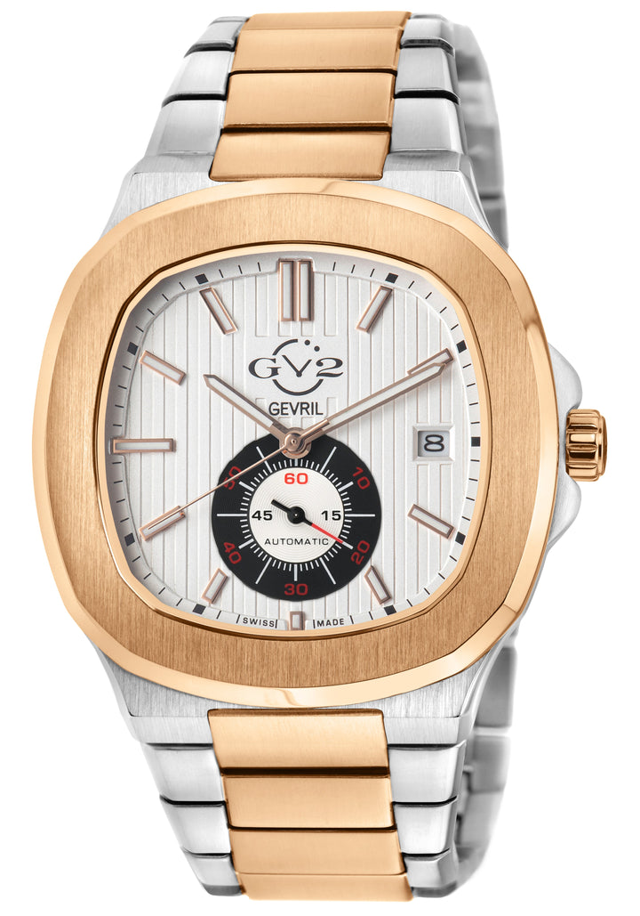 Potente Silver/White, Two toned IPRG band, Swiss Automatic Dress Watch | White D