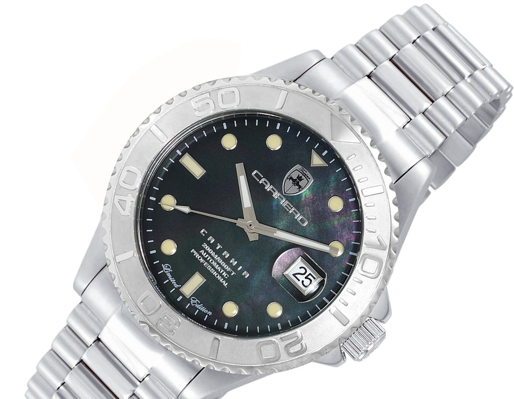 Catania MOP Silvertone-Black | Black Dial