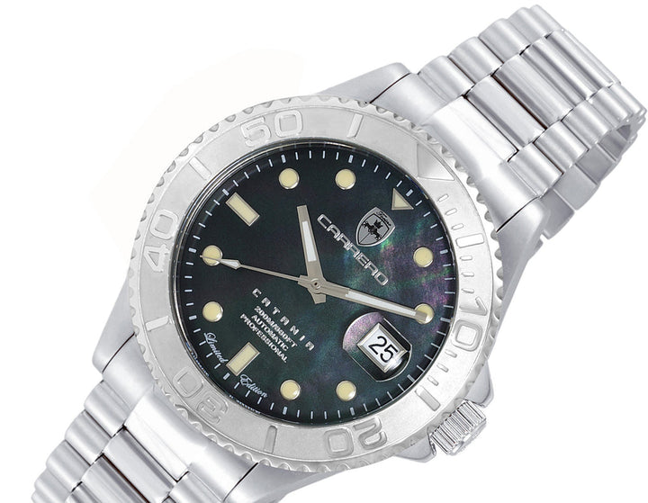 Catania MOP Silvertone-Black | Black Dial