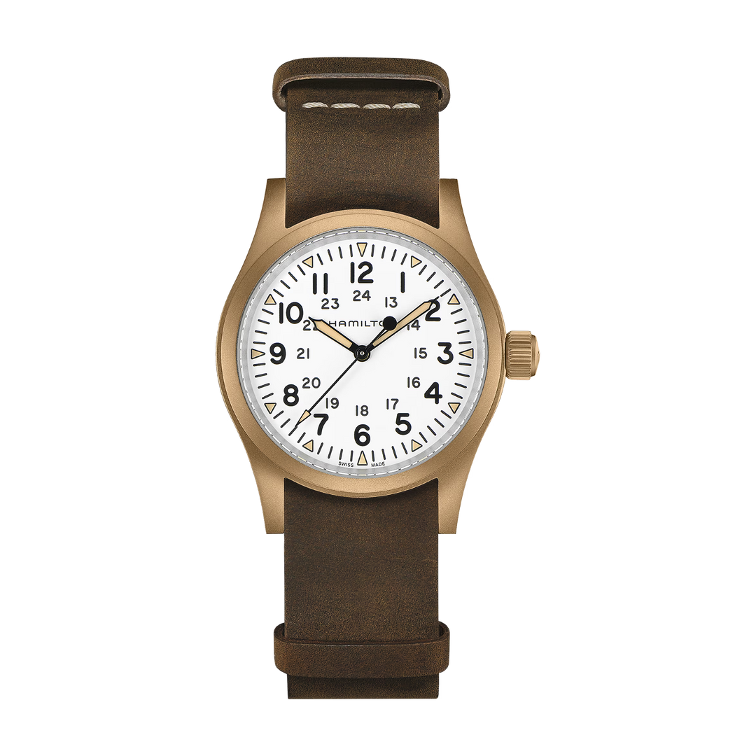 KHAKI FIELD White / Leather White Dial