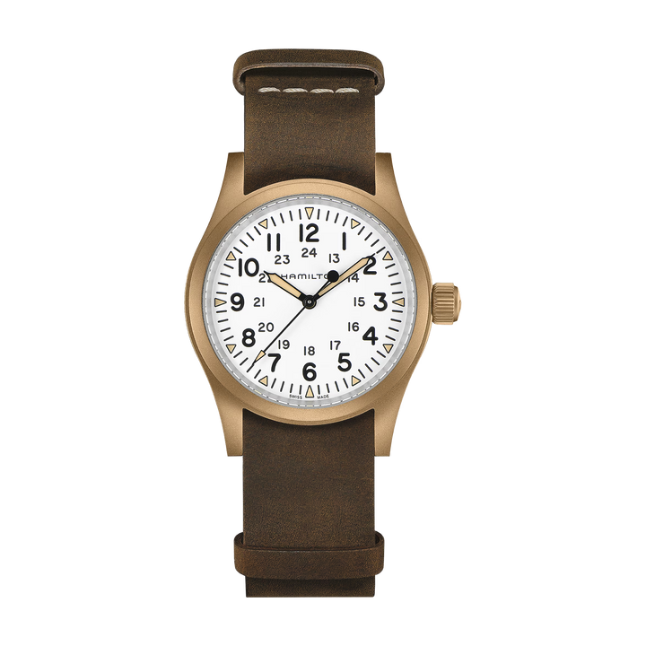 KHAKI FIELD White / Leather White Dial