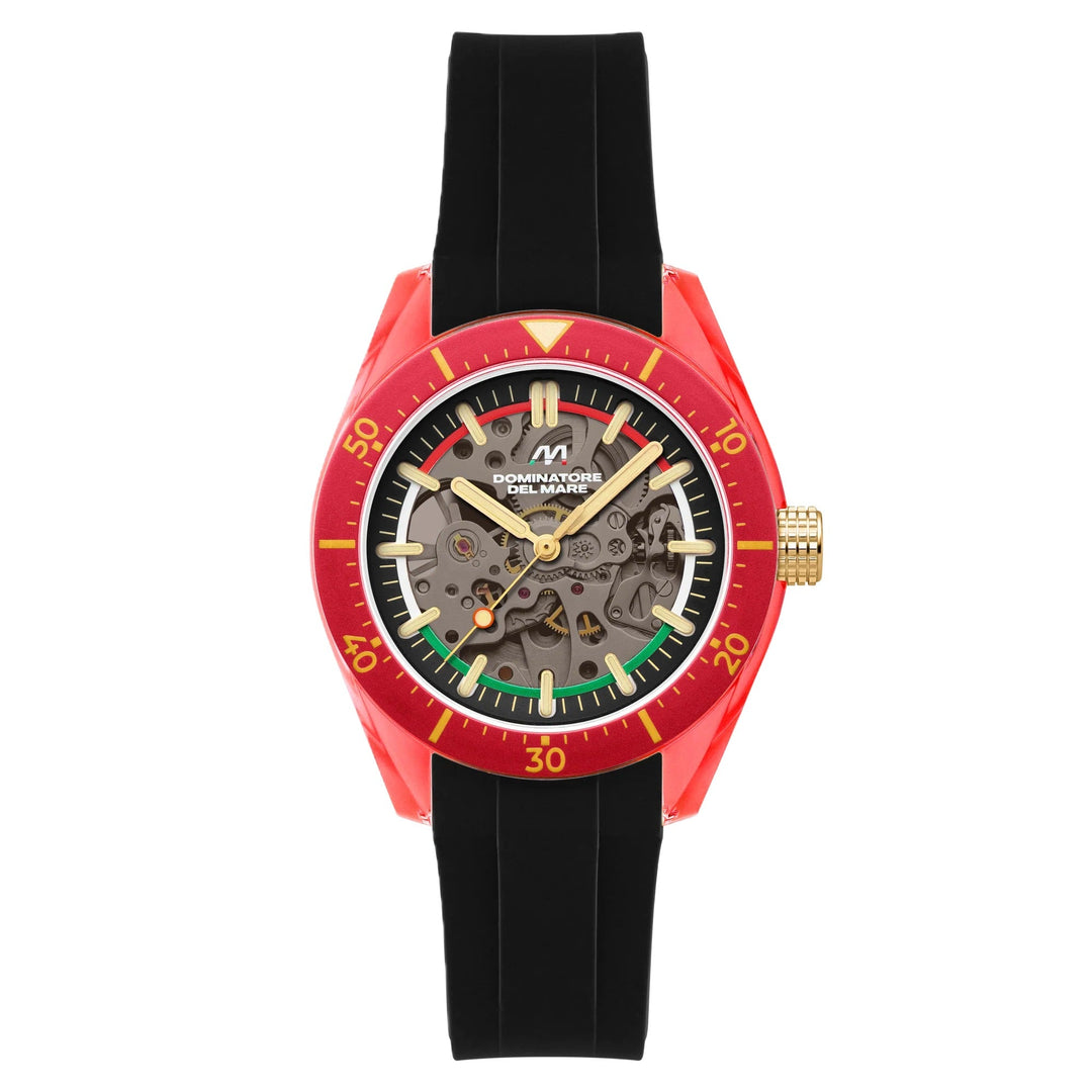 Ortona Fiery Glow / Black Silicone Strap Blue Dial