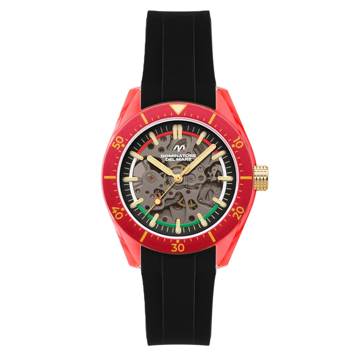 Ortona Fiery Glow / Black Silicone Strap Blue Dial