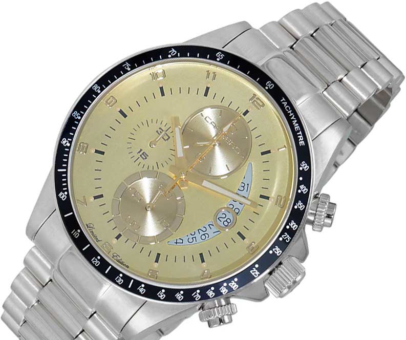 WINNER CIRCLE Yellow-Gold/Black - Silvertone | Yellow Dial