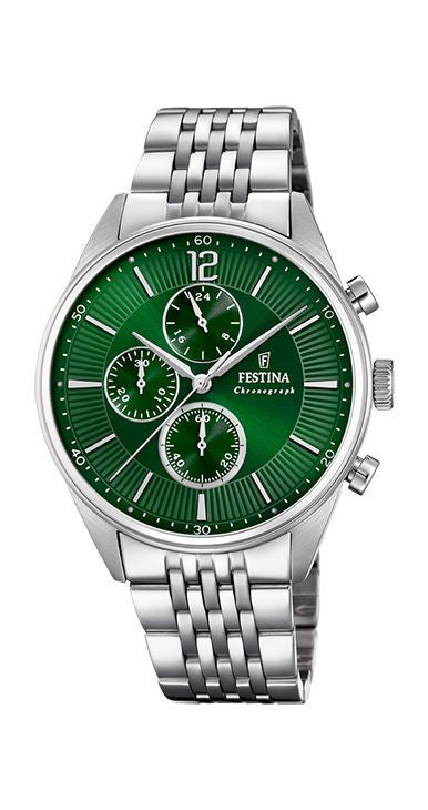 Timeless Chronograph Green / Stainless Steel Green Dial