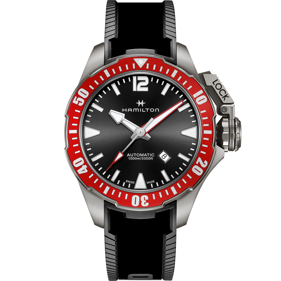 KHAKI FROGMAN TITANIUM Black/Black Rubber Black Dial