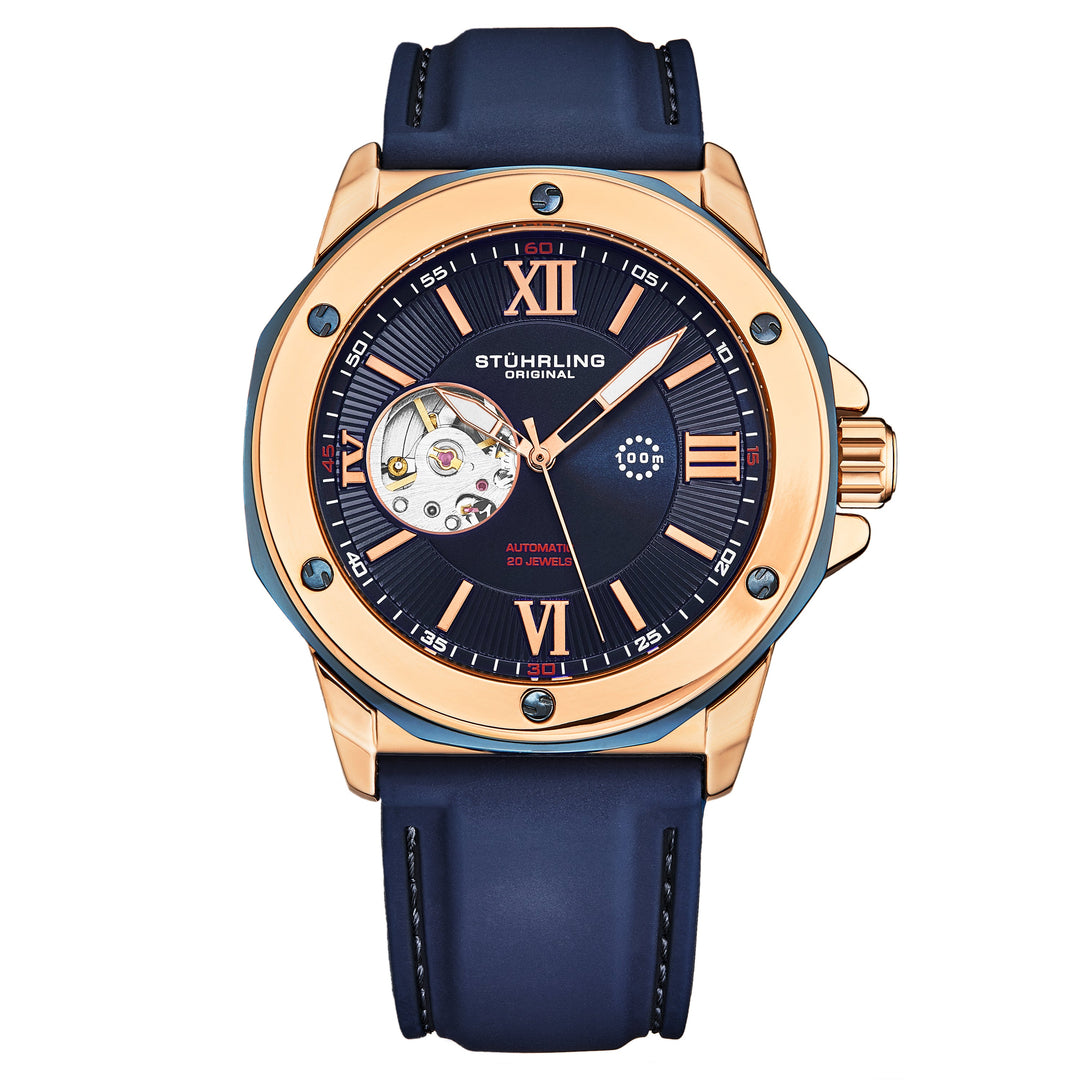 Legacy 4018 Rose/ Blue/Leather | Blue Dial
