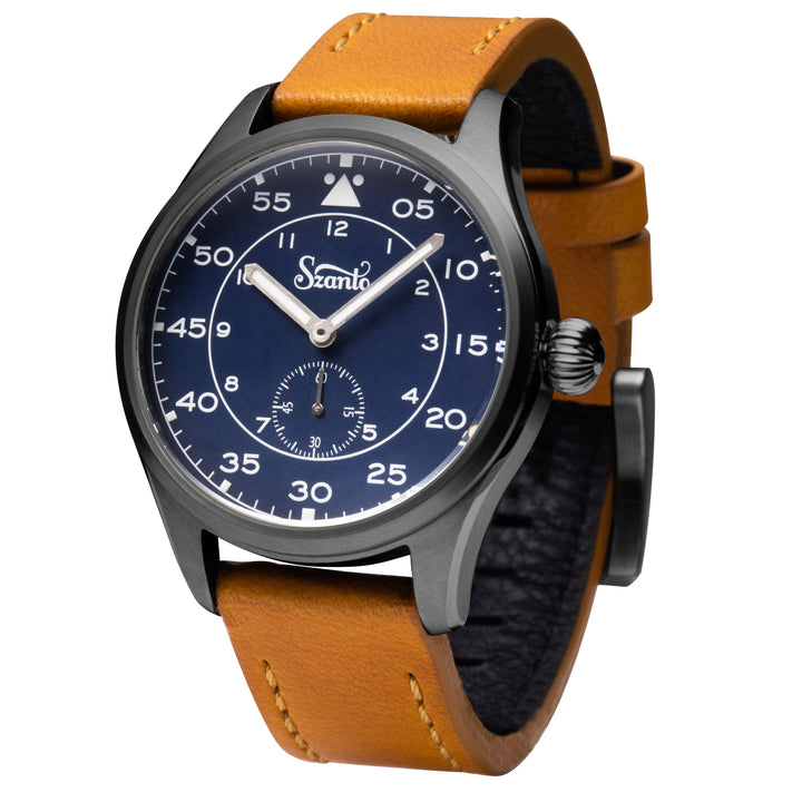 Heritage Aviator 2750 Series Gun Gray / Blue / Tan | Blue Dial