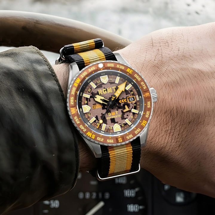 Dragoon GMT Automatic Brown Camoflauge Dial / Multicolor Nylon Strap Brown Camou