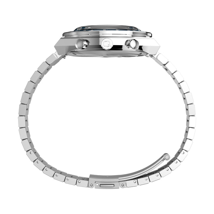 Q TIMEX Stainless Steel / Stainless Steel | Blue Dial