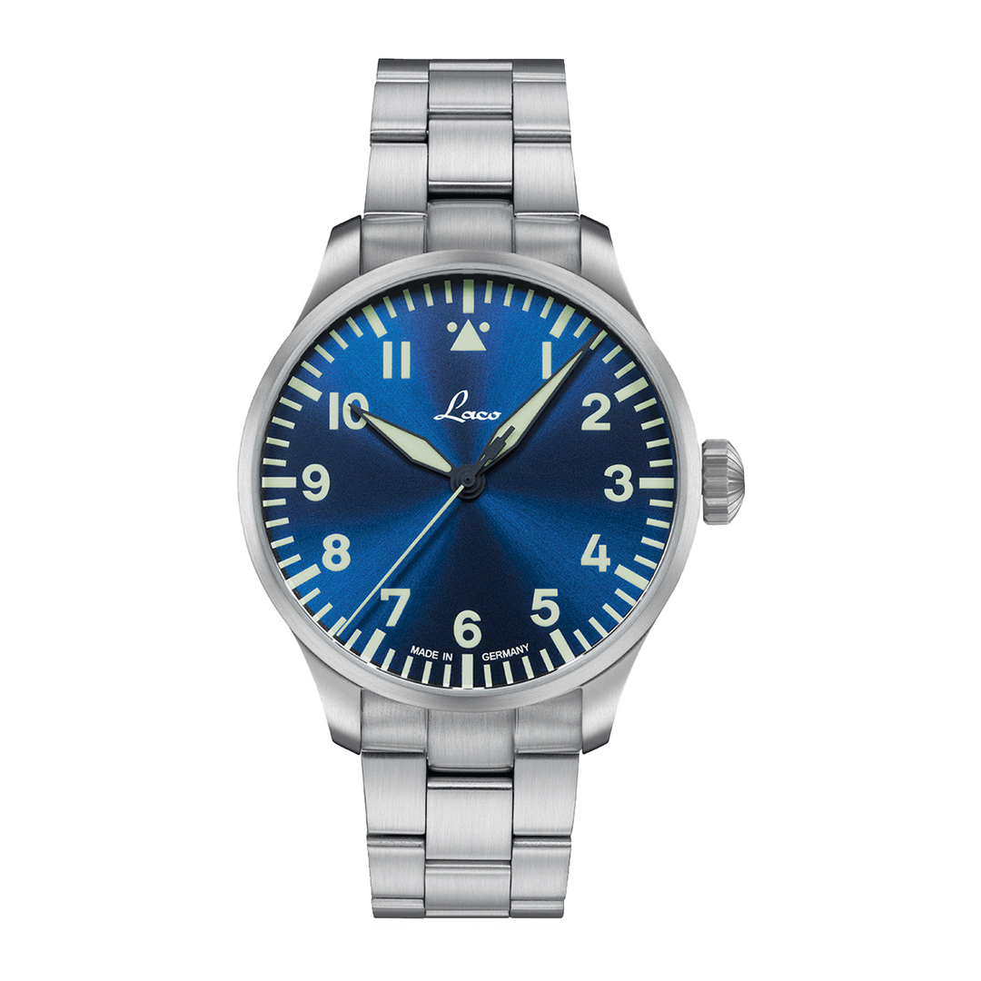 Augsburg Blaue Stunde 42 MB metal strap Blue Dial