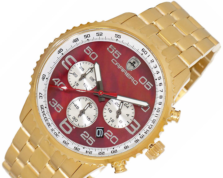 Aureum-MB Goldtone/Maroon-White Maroon Dial
