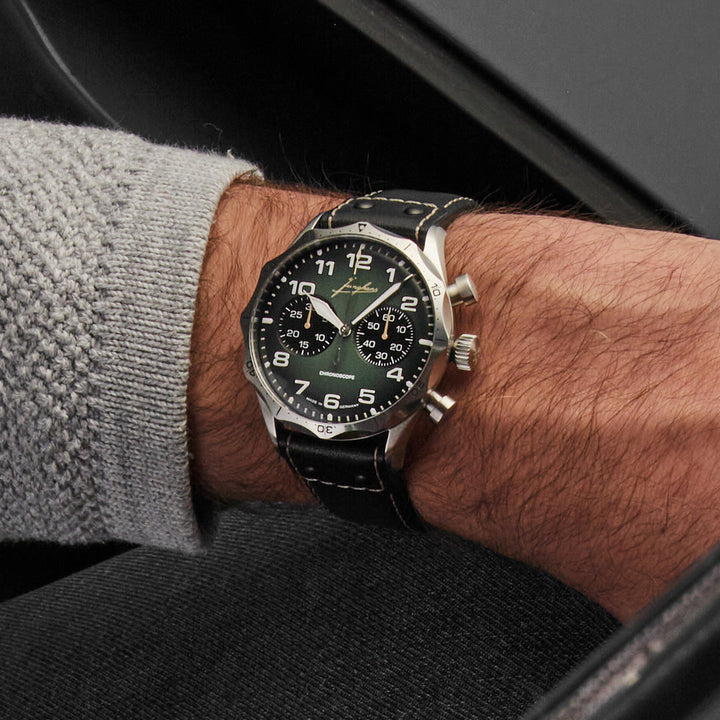 Pilot Chronoscope Dark Green Dial / Dark Green and Black Leather Strap Dark Gree