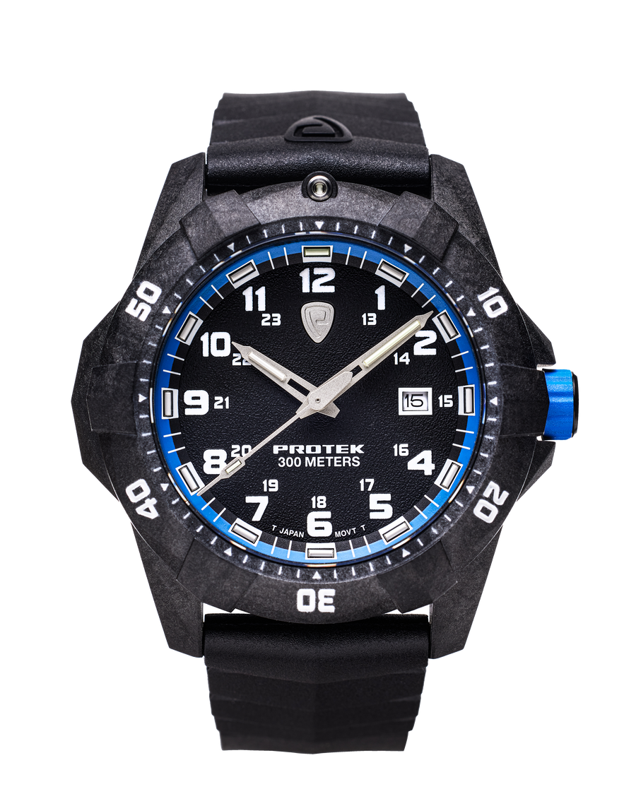 Carbon Dive CARBON CASE/BLACK&BLUE DIAL/BLACK STRAP | Black Dial
