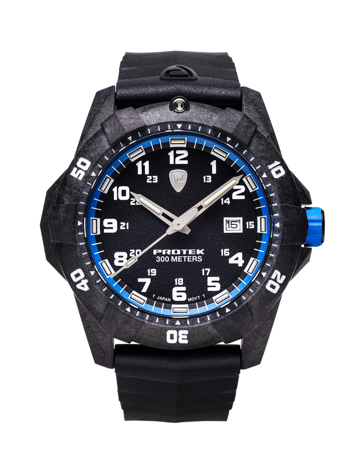 Carbon Dive CARBON CASE/BLACK&BLUE DIAL/BLACK STRAP | Black Dial