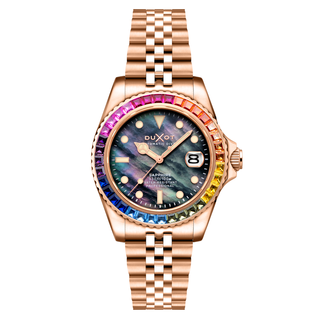 Atlantica 40 Rainbow Automatic Rose Gold / Stainless Steel | Black Dial