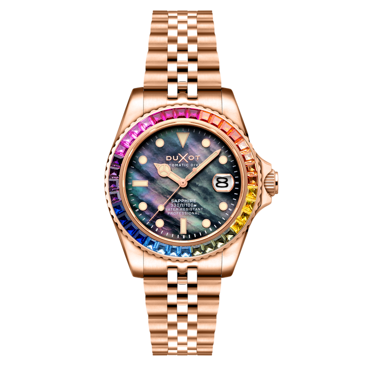 Atlantica 40 Rainbow Automatic Rose Gold / Stainless Steel | Black Dial
