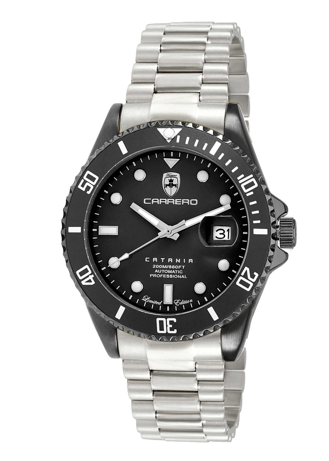 Catania-PD Black Dial / Steel Bracelet Black Dial