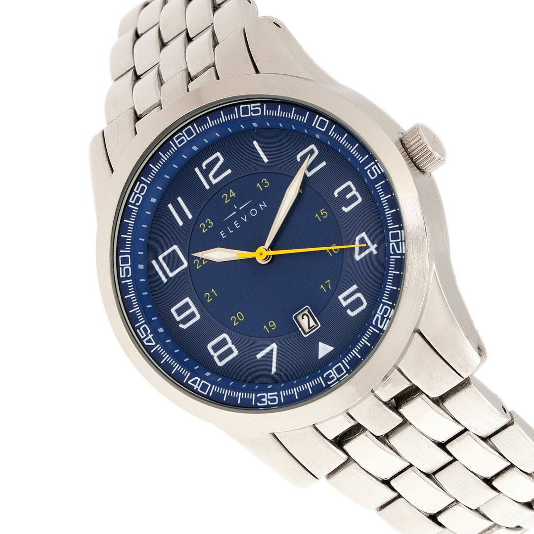 Garrison Bracelet Watch w/Date Silver/Blue | Blue Dial