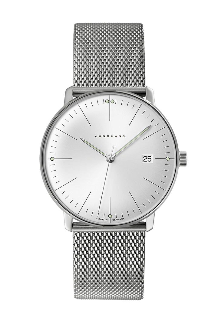 Max Bill Quartz Silver Dial / Stainless Steel Milanese Bracelet Silver Dial