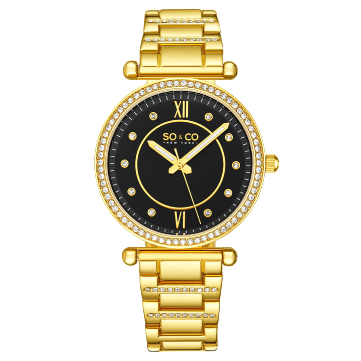 Madison 5116 Black/Gold Toned | Black & Blue Dial
