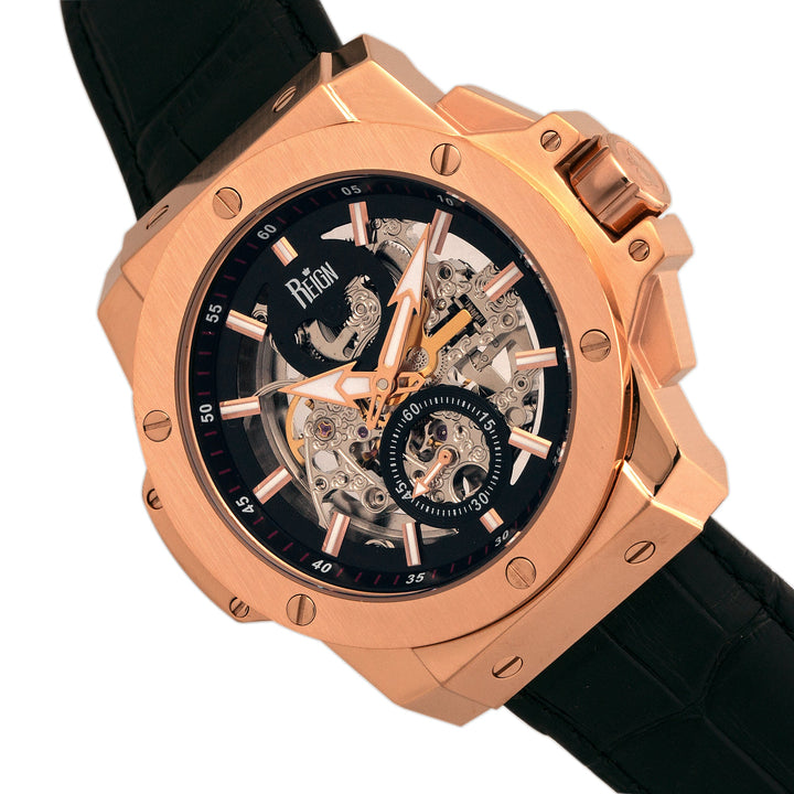 Commodus Rose Gold/Black | Black Dial