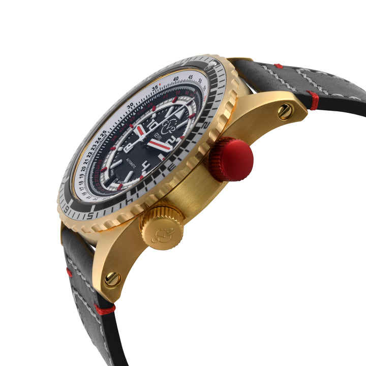 Contasecondi Gold GV2 by Gevril Swiss Automatic Dual Rotating Bezel Watch | Blac
