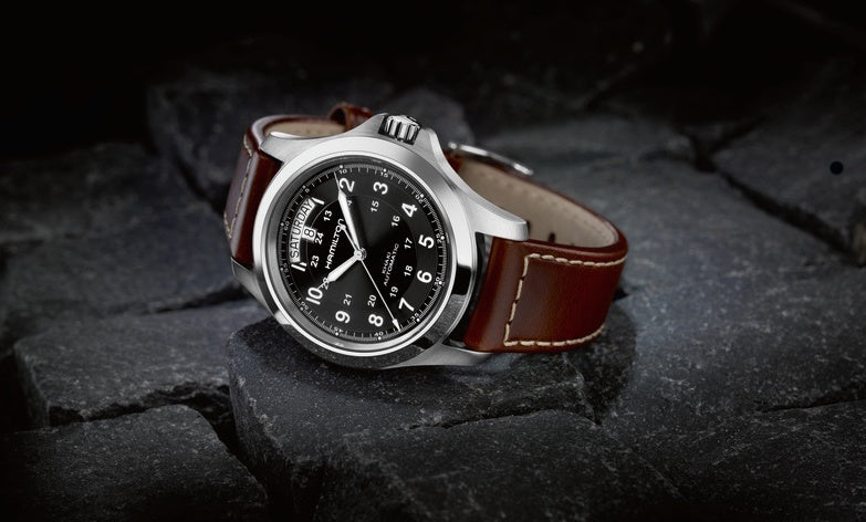 KHAKI FIELD Black / Leather Black Dial